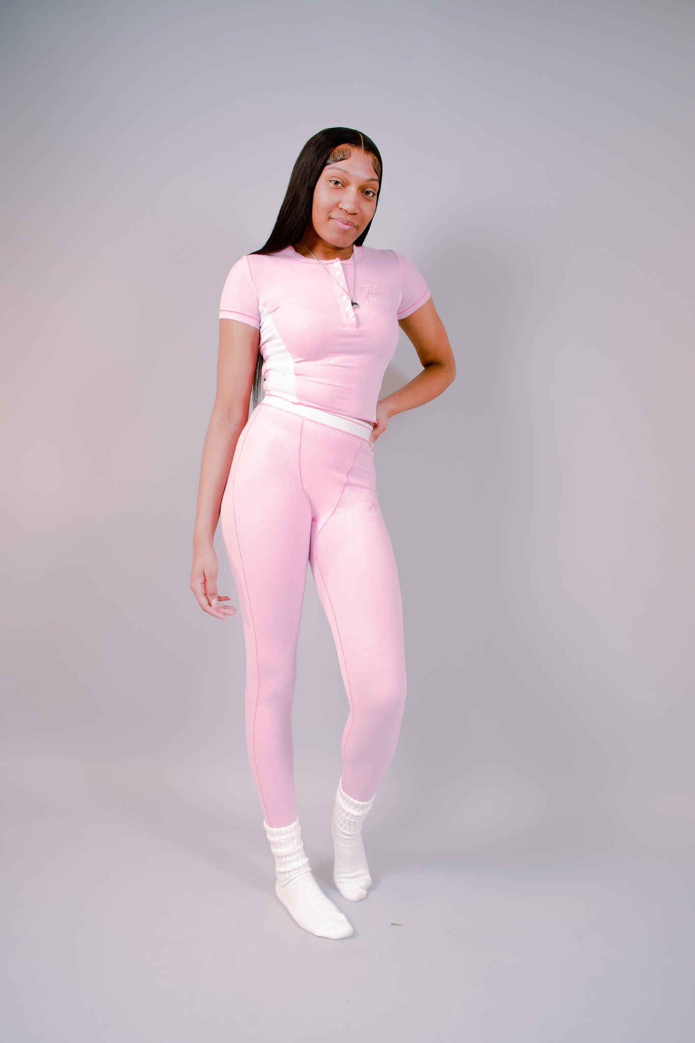 Kkila “Pink & White” Legging Set